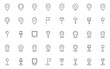 © kornkun - set of location mark icons, pointer, pin