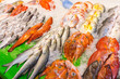 © leungchopan - Close up of fresh raw fish on ice in taiwan market
