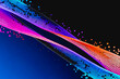 © fanjianhua - A dynamic abstract digital artwork featuring colorful particle waves against a dark background, with vibrant gradient hues and flowing curved patterns.