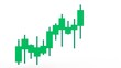 © Manu - Bright green financial trading candlestick chart showing a bullish market trend on a clean white background