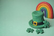 © Phunrit - Plasticine clay leprechaun hat with shamrocks and rainbow for March