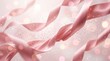 © Tilu24 - Elegant pink satin ribbons gracefully swirling and floating with sparkling glitter and soft bokeh lights in a dreamy, festive background.