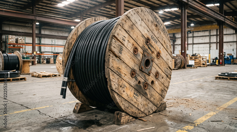 Vl Background Vector Cable reels in industrial and construction sites Stock Photo | Adobe Stock
