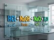 © Zahid - Chemical equation of hydrochloric acid and sodium hydroxide reacting to form salt and water with chemistry class three dimensional science education neutralization laboratory reaction