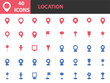 © kornkun - set of location icons, pin, tracking, pointing