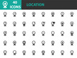 © kornkun - set of location icons, pin, tracking, pointing