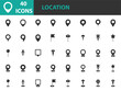© kornkun - set of location icons, pin, tracking, pointing
