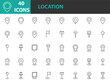 © kornkun - set of location icons, pin, tracking, pointing