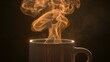 © Ева Поликарпова - A cup of hot coffee with steam rising out of it