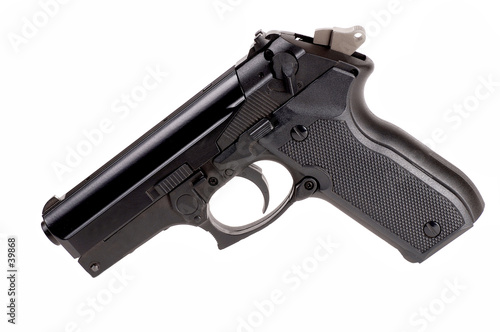 pistol on white