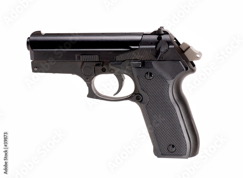 pistol on white