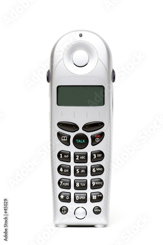 cordless phone over white