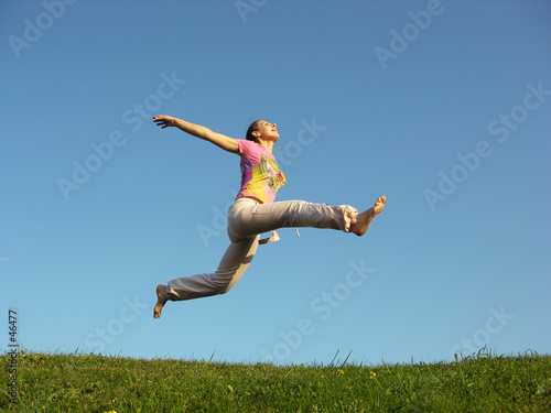 jump girl under sky