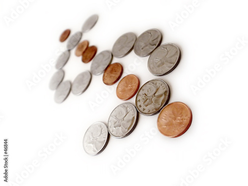 coins in form of dollar sign