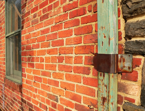 red brick wall, window and photo