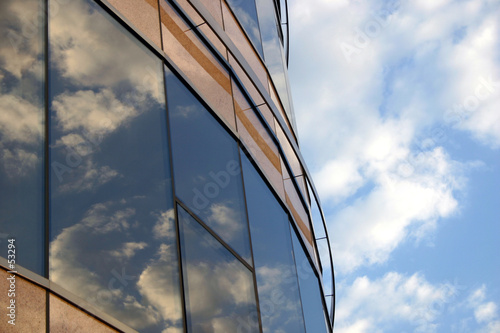 corporate building and the sky. reflections of the