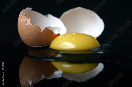 close-up of a broken egg