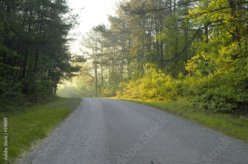 sunrise on the road