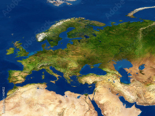 real looking earth map, europe #60452