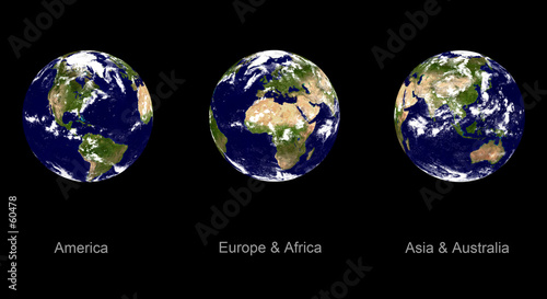 earth planet, three angles #60478