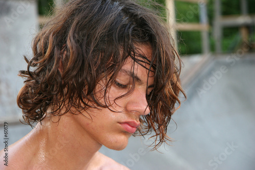 sweaty teen close-up