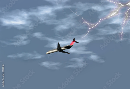 airplane in storm