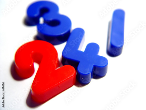 blue and red numbers