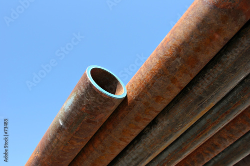 rusting steel pipes