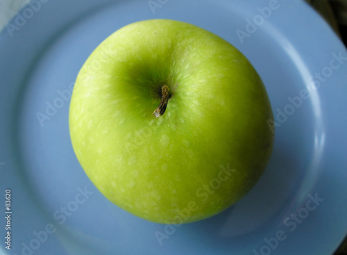 apple on blue
