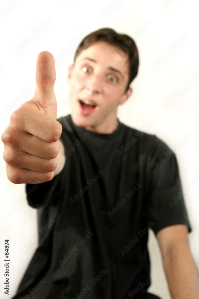 teen with thumbs up teen with thumbs up
