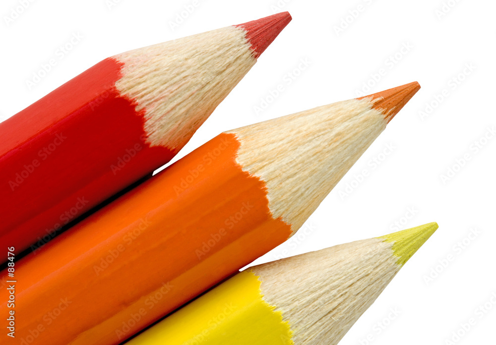 Fotografie red, orange and yellow pencil tips