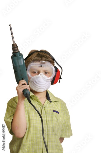 boy with power drill photo