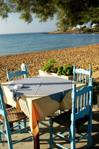beach side dining in greece