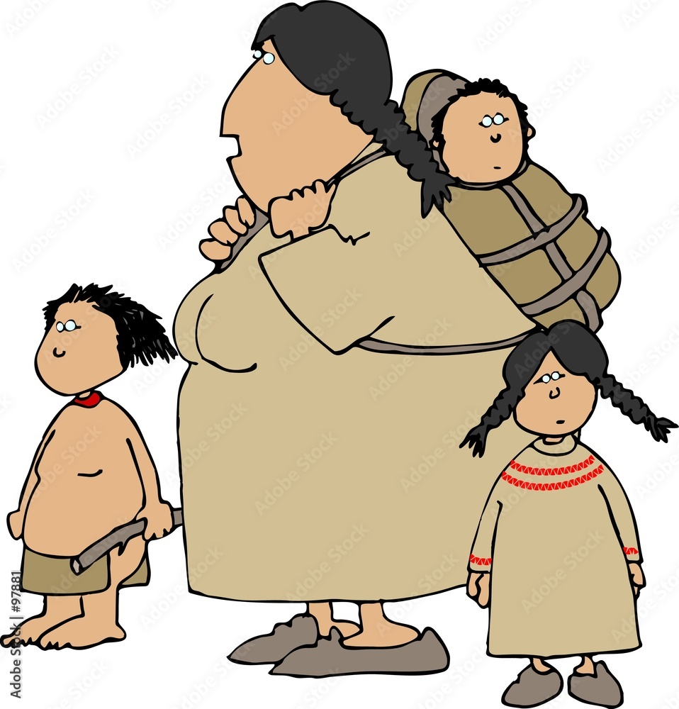 Fotografia native american squaw and children