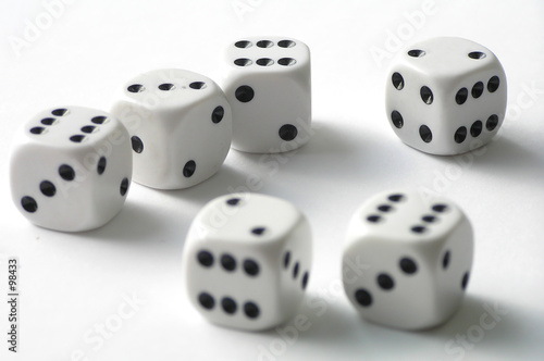 dice on white table