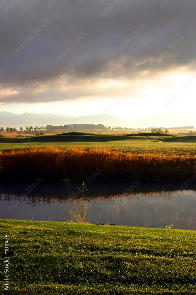 sunrise over the golf course