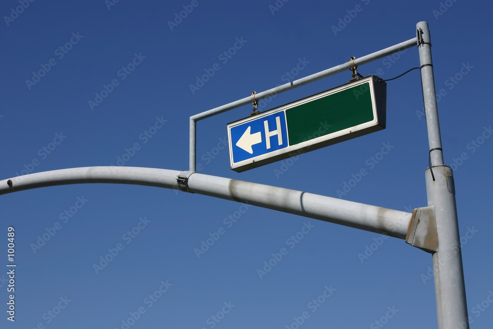 traffic light pole with hospital sign traffic light pole with hospital sign