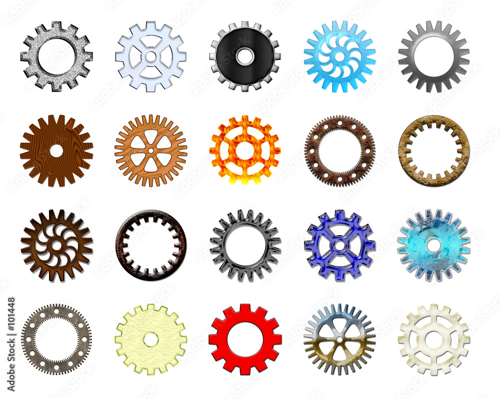 gears collection #1. isolated gears collection #1. isolated