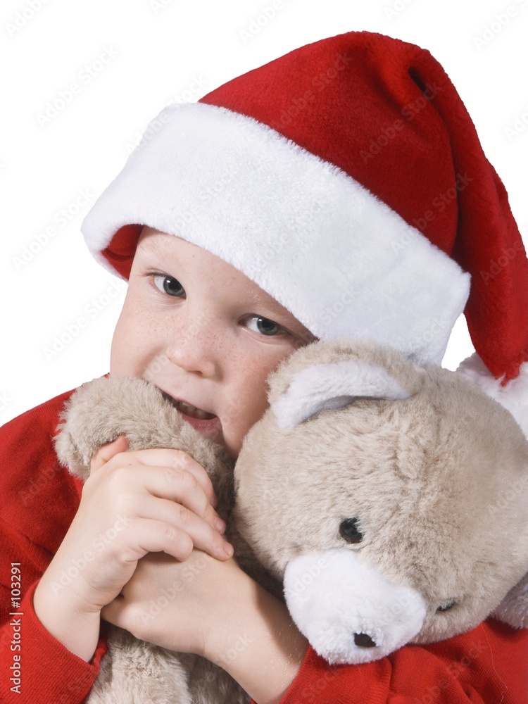 Fototapeta premium boy and stuffed toy