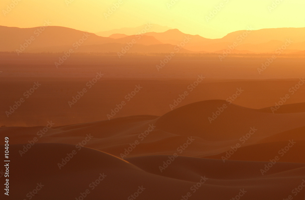 sunset over the sahara desert