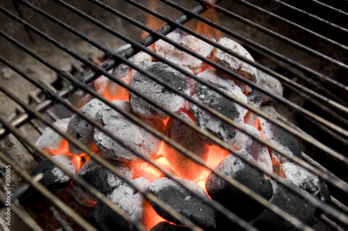 Canvas Print burning charcoal