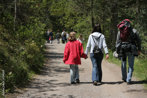 families walking