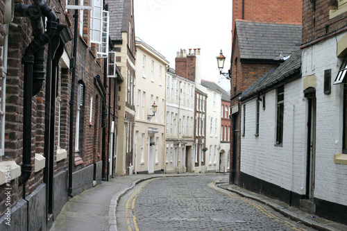 cobbled street in chester england