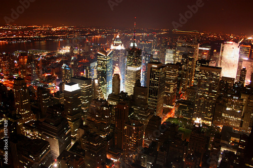 new york city (nyc) stadtübersicht manhatten nacht