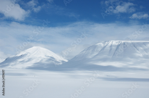 snowy mountains in Kungsleden, Lapland, North of Sweden