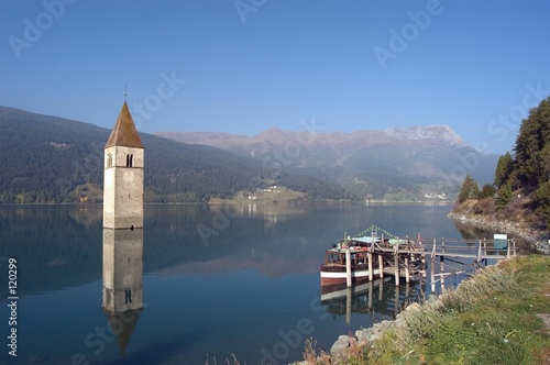 versunkene kirche im rechensee photo