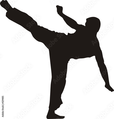 karate fighter kicking #2 silhouette