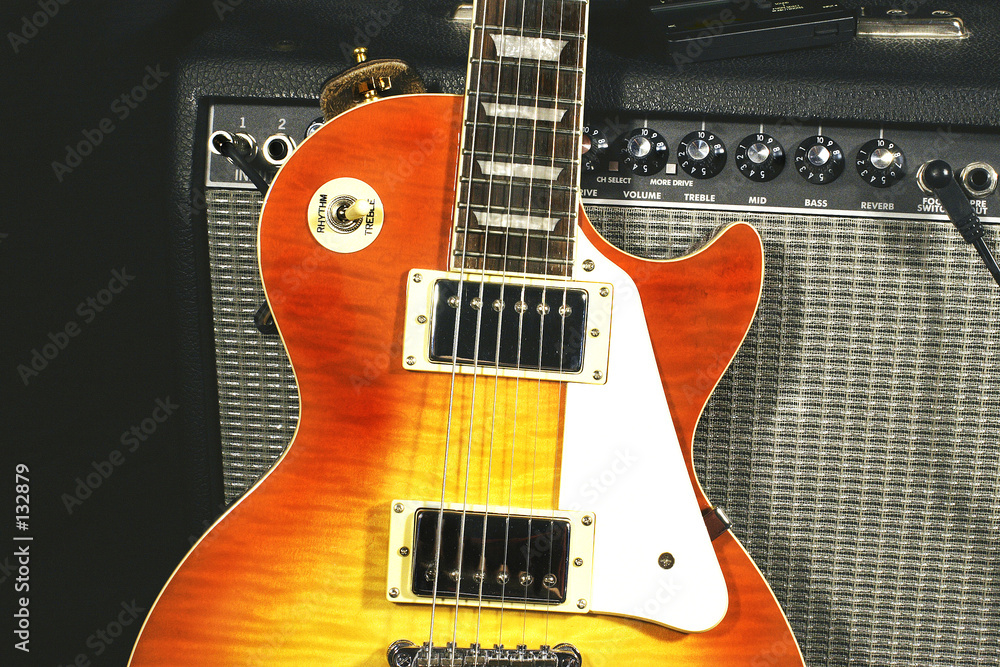 Obraz premium gitara elektryczna Sunburst i wzmacniacz
