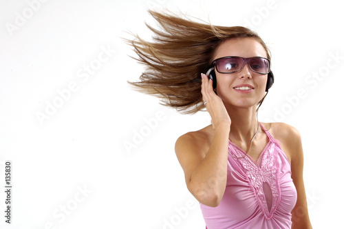 woman with headphones
