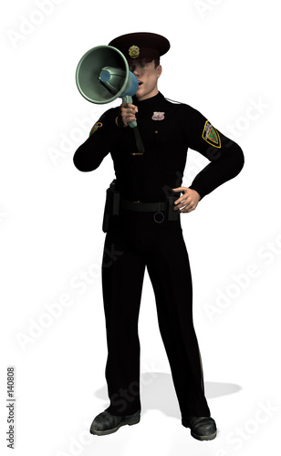 policeman with megaphone 2